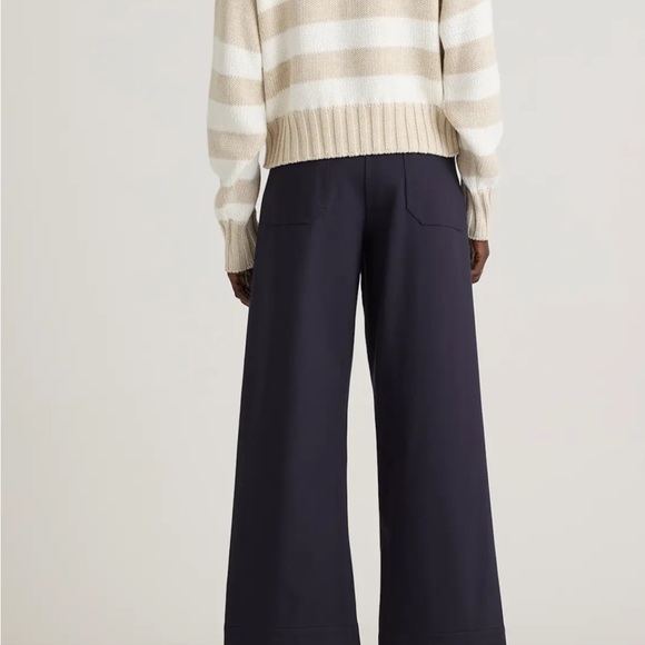 Quince NEW! Navy Wide-Leg Cropped Ultra stretch Women's Pants - Picture 2 of 8